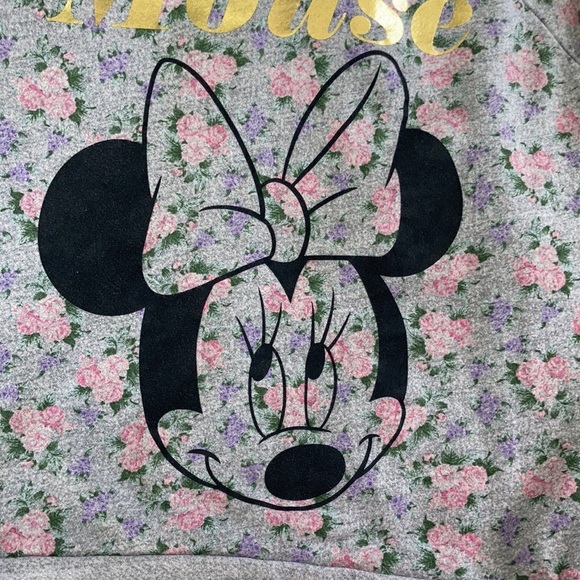 Forever 21 Disney Minnie Mouse gold grey floral pullover crew neck sweatshirt S - Picture 6 of 16